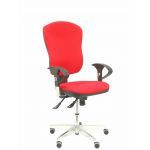 PYC Cadeira de Escritório Ergonómica c/ Mecanismo de Sincronização, Braços Ajustáveis - Costas e Assento Estofado Vermelho.