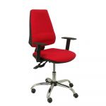 PYC Cadeira de Escritório Ergonómica c/ Mecanismo em Aço Inoxidável e Regulável - Assento e Encosto Estofado Bali Vermelho - Encosto Co