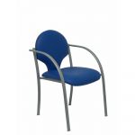 PYC Pack de 2 Cadeiras Ergonómicas Confidenciais c/ Braços Fixos Incorporados, Assento Empilhável Estofado e Costas Hellin