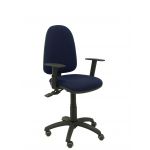 PYC Cadeira de Escritório Ergonómica c/ Mecanismo Sincronizado e Regulável - Assento e Encosto Estofado Azul Marinho Bali