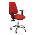 PYC Cadeira de Escritório Ergonómica c/ Mecanismo de Sincronização e Regulável, Assento e Encosto Tecido Semi Pele Vermelha