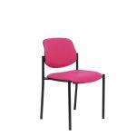 PYC Cadeira de Visitante Villalgordo Estrutura Preta Tecido Rosa Escuro