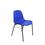 PYC Embalar Confiantes 4 Cadeiras Ergonómicas, Empilhável e Azul o Revestimento Protetor do Pvc c/ de Estrutura de Assento Preto