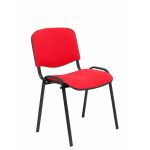 PYC s Cadeiras Empilháveis Estrutura Preta Assento Vermelho 4 Un.