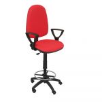 PYC Cadeira de Escritório Ajustável c/ Braços Fixos em Tecido Vermelho