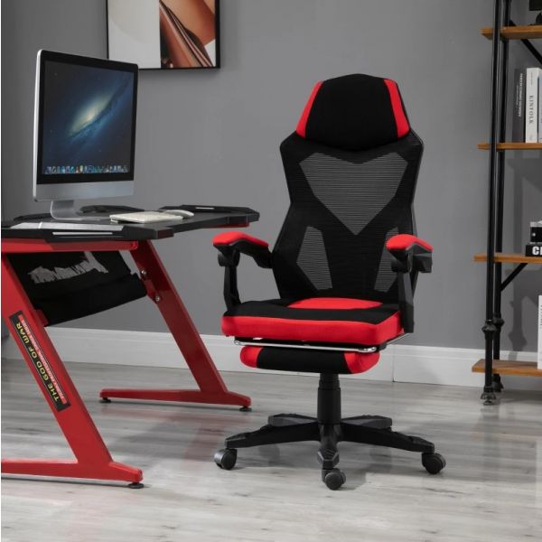Vinsetto Cadeira de Escritório Reclinável Altura Ajustável Até 135º 58x72x(108-118)cm Vermelho - 921-233