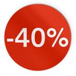 Etiquetas Promocionais Redondas -40% Rolo c/400 Un Vermelho