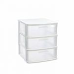 PF Bloco 3 Gavetas Plástico Sena 40x39x49.5cm Branco - 6881123401