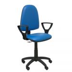 PYC Cadeira de Escritório Operativa Ayna Azul (braços Fixos Semi Pele Sintética Antibacteriana)