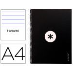 Antartik Caderno Espiral Din A4 Capa Forrada 80f 90 Gr Pautado 1 Banda 4 Furos Preto