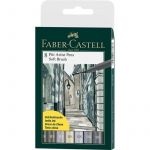 Faber Castell Marcadores Pitt Pen Sombras Cinza Cx.8 Unidades Sortido