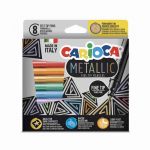Carioca Marcador Escolar Metallic Fine Tip 8 Cores