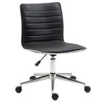 Vinsetto Cadeira Ergonómica Giratória Altura Ajustável Encosto Estofado Couro Sintético Carga 120kg 47x57x76,5-86,5cm Preto - 921-412BK