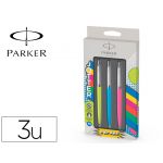 Parker Pack 3 Canetas Esferográficas Jotter Originals Pop Art Hot Rosa Sky Azul e Lime