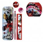 Conjunto Papelaria M Lady Bug - 1 Estojo, 1 Régua, 1 Lápis, 1 Borracha, 1 Afia