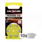 Ansmann 10x6 Zinc-Air 10 (PR70) Hearing Aid Batteries