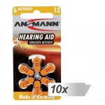 Ansmann 10x6 Zinc-Air 13 (PR48) Hearing Aid Batteries