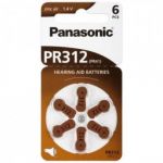 Panasonic 10x1 PR 312 Hearing Aid Batteries Zinc Air 6 pcs. PR-312/6LB - PR-312/6LB