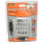 Carregador de 2/4 Pilhas Ni-Cd/NI-MH (AA e AAA) c/ 4x Pilhas AAA 1000mAh Incluídas - KCR-S04A-3A