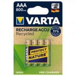 Varta Pilha Recarregável Recharge Recycled 800Mah AAA 4 Un.