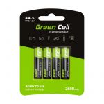Verde Cell Pilhas Recarregáveis AA 1.2v 2600mah 4 Un.