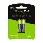 Verde Cell Pilhas Recarregáveis AA 1.2v 2600mah 2 Un.
