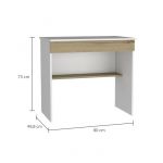 Tuhome Secretária Ohio Z80 73x80x49.8 cm Branco