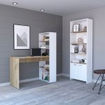 Tuhome Conjunto Secretária / Estante Z 120 / Estante Z 63 Branco