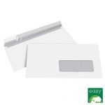 SIMPLY Envelope Comercial 110 x 220 mm com Janela, Autocolante Papel Branco