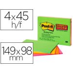 Post-it Bloco Meeting Notes Super Sticky 152 x 101 mm Sortido Pack 4, 45 Fls Cada Pack 4 Blocos - 689975