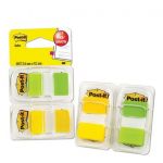 Post-it Notas Index 25.4 x 43.2 mm 100 Fls Cada, 2 Amarelo e Verde Pack 2 Un. - 96861