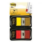Post-it Separadores de Índice Médios c/ Dispensador 25.4 x 43.2 mm Vermelho / Amarelo 2 x 50 680-RY2 - 550069