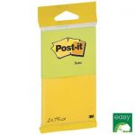 Post-it Bloco Notas Aderentes 76 x 63,5 mm Verde e Amarelo Pack 2, 75 Fls Cada Embalagem 2 Blocos - 264072