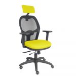 PYC Cadeira de Escritório com Apoio p/ a Cabeça B3DRPCR Amarelo - S5703856