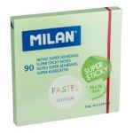 Milan Bloco de Notas Aderentes 76X76Mm Verde Pastel 90 Folhas