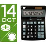 Calculadora LiderPapel de Secretária Xf31 14 Dígitos Solar e Pilhas Preto