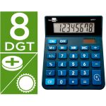 Calculadora LiderPapel de Secretária Xf17 8 Dígitos Solar e Pilhas Azul