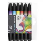 Winsor & Newton Conjunto de 12 Canetas de Feltro Promarker Watercolor Tons Clássicos Multicolor