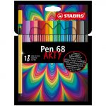 Stabilo Arty Canetas de Feltro Premium Pen 68 Multicolor 18 un.