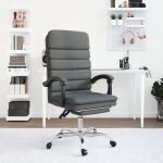 Cadeira Massagens Escritório Reclinável Tecido Cinzento-escuro - 349726
