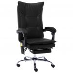 Cadeira de Escritório C/ Função Massagem Couro Artificial Preto - 20360