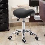 Cadeira de trabalho com rodinhas banquinho giratório banquinho cosmético preto - 02-0700