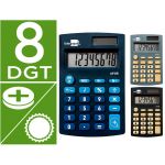 Calculadora Liderpapel Calculadora de Bolso xf08 8 Dígitos Solar e Pilhas 98x62x8 mm 16 Unidades Cores Sortidas