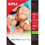 APLI Papel Fotografico Glossy Din A4 Embalagem de 100 Folhas 140 Gr