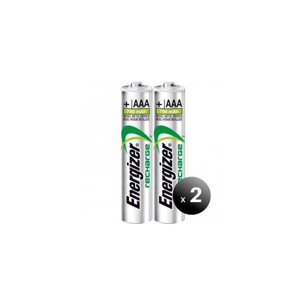2 Piles Rechargeables Energizer Power Plus 700mAh AAA / HR03