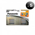 Pack de 5 unidades. Panasonic Everyday Power, Blister de 8 Pilhas Alkalinas LR03 AAA LoteSGSai3519