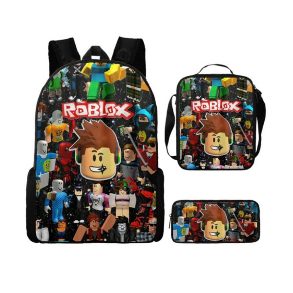 Mochila Escolar E Conjunto De Lancheira Para Estudantes Roblox