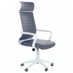 Beliani Cadeira de Escritório em Pele Sintética Cinzenta Ajustável em Altura de Design Clássico Elegante - 4255664824790