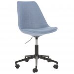 Beliani Cadeira de Escritório em Tecido Azul Claro com Rodas, Ajustável em Altura Moderna Sala Escritório - 4255664828101