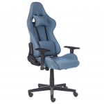 Beliani Cadeira de Escritório Poliéster Azul Cadeira de Jogo Ajustável em Altura Design Moderno e Inovador 50x62x132 - 4255664815774